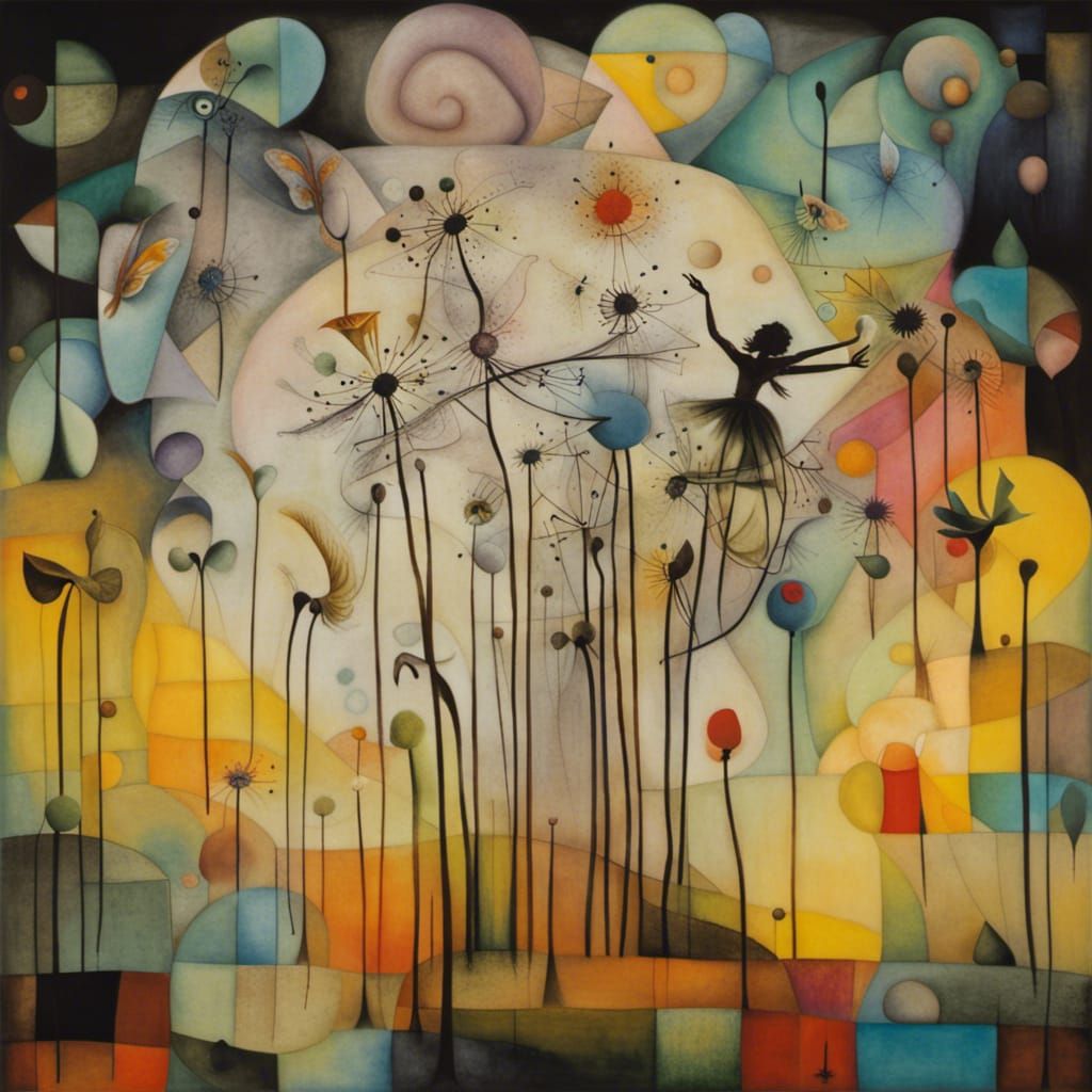 Fairies Make Wishes in Surreal Dandelion Dreamscape