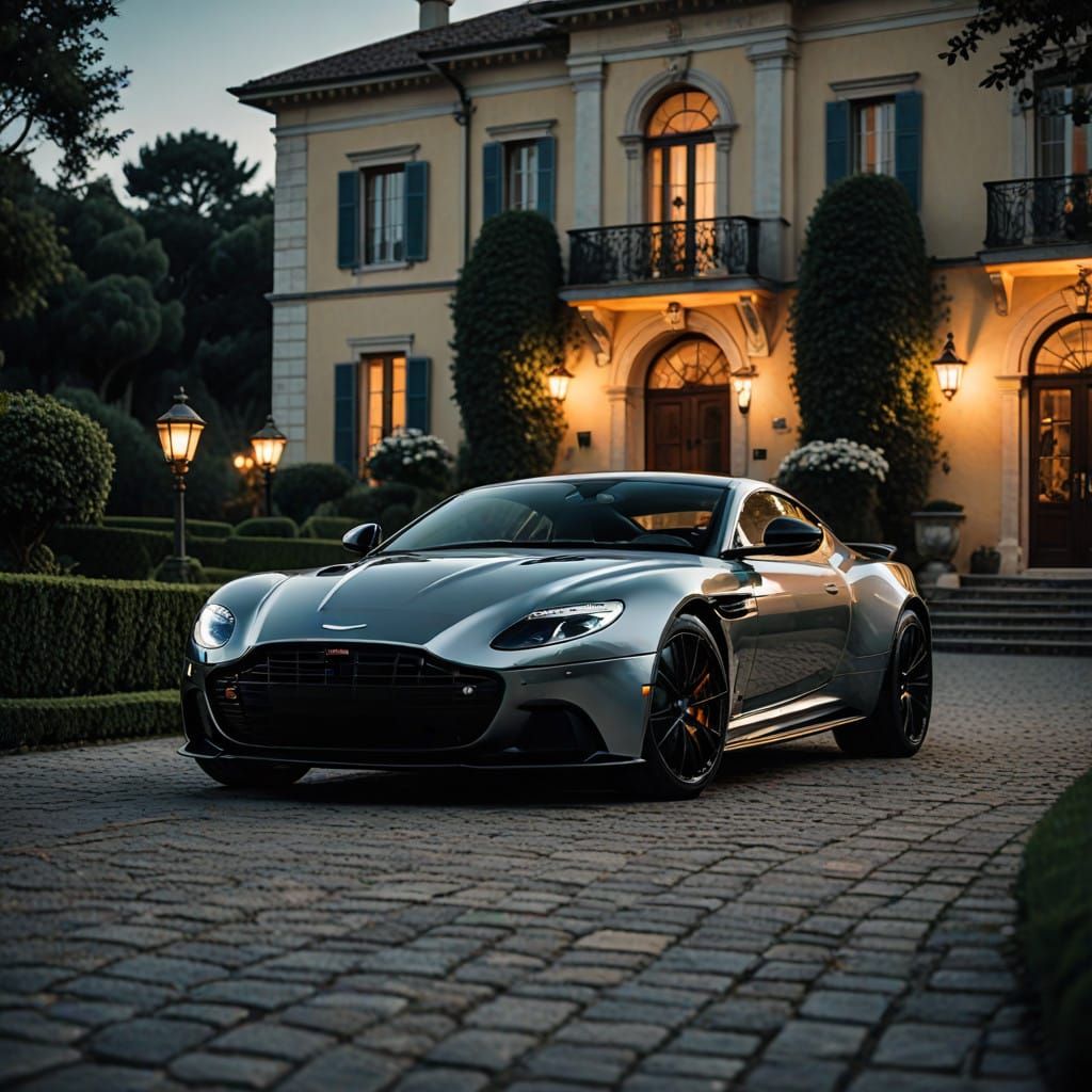 Luxurious Aston Martin DBS Superleggera at Twilight