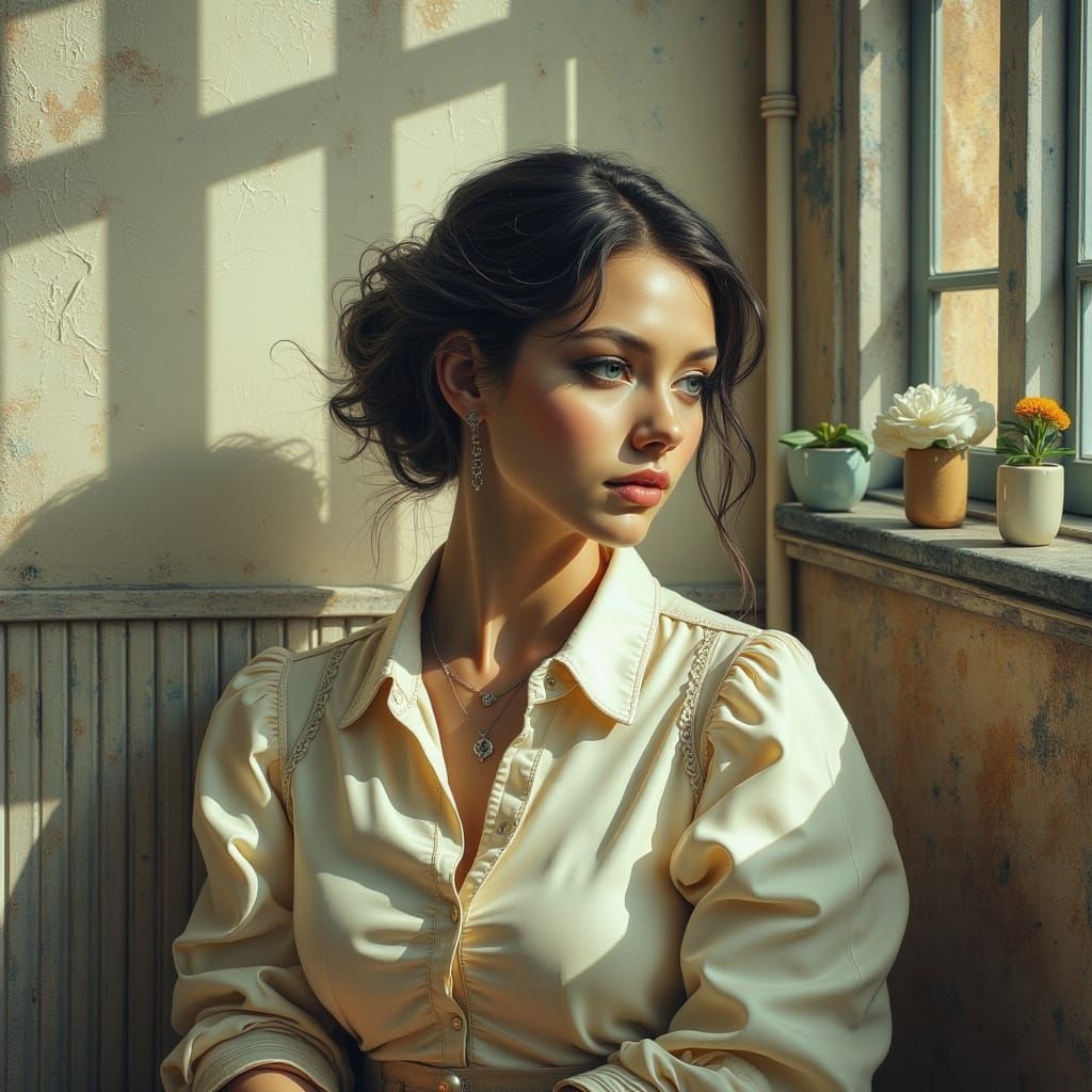 Serene Fairy Punk Goddess in a Dreamlike, Glitchy World