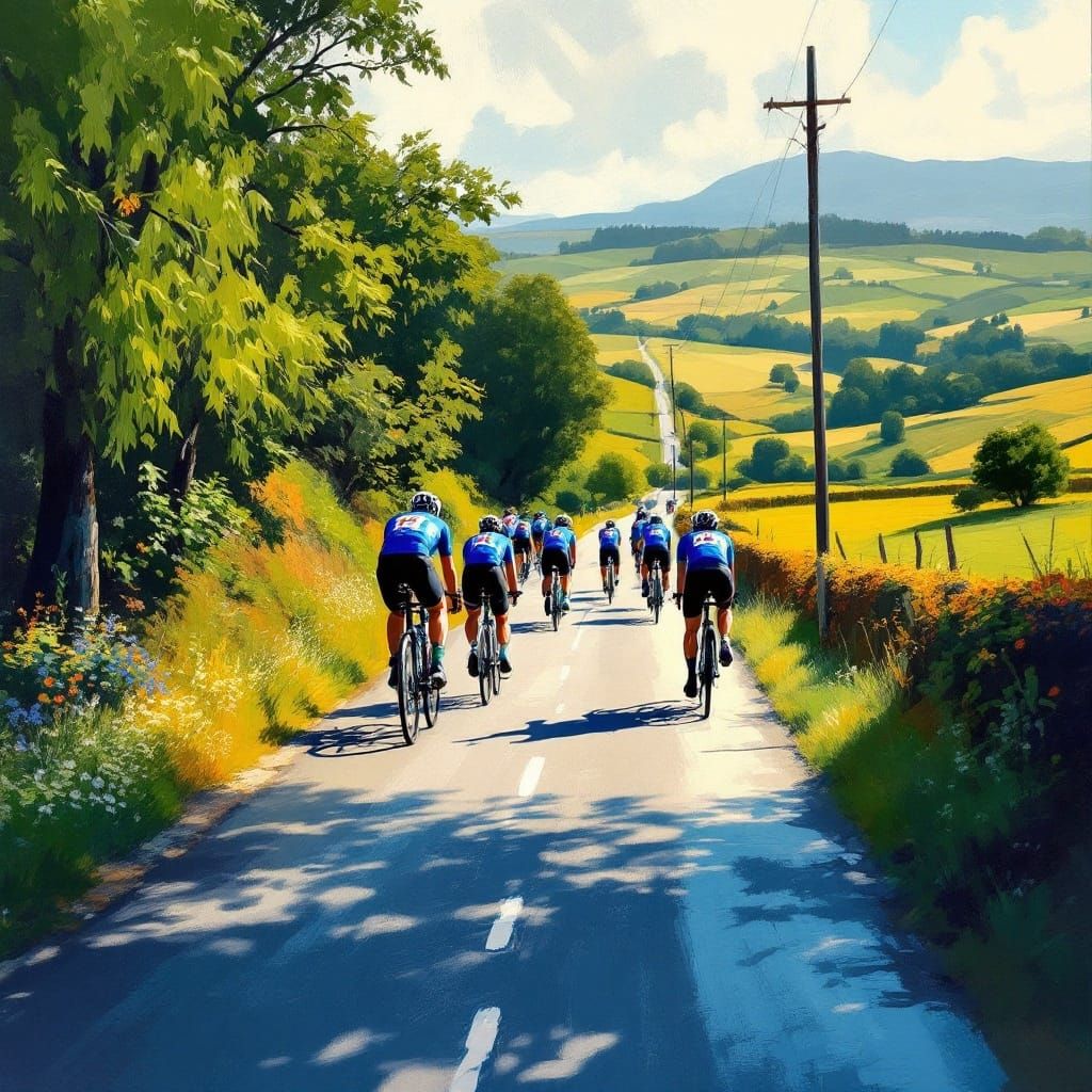 Sunday Morning Club Spin in Impressionist Style