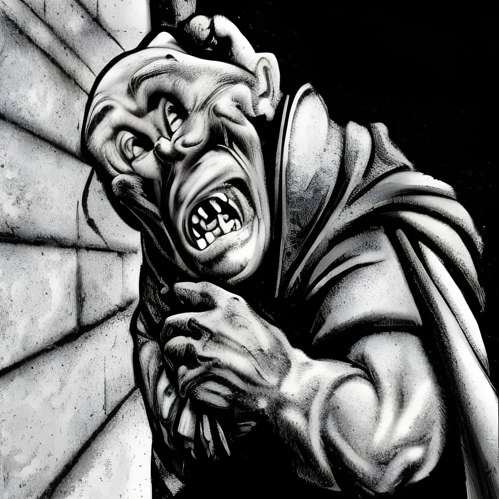 Dystopian Quasimodo: Deformed Bell Ringer Portrait