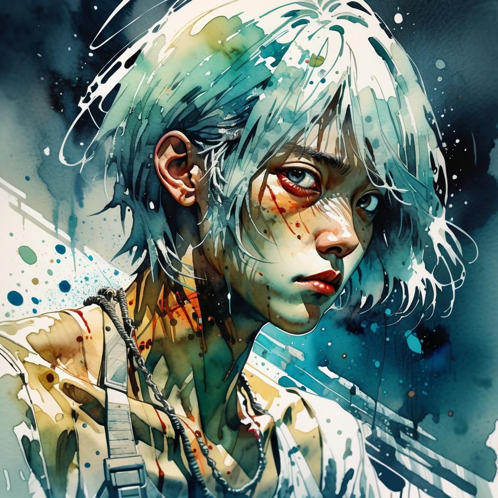 Makima in Watercolour Wonderland: DreamWorks Animation Style