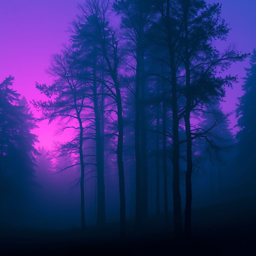 Twilight Forest in Vibrant Purple Hues