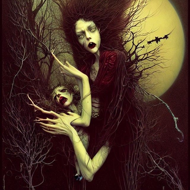 Ethereal Vampire in Nightmarish Fantasy Style