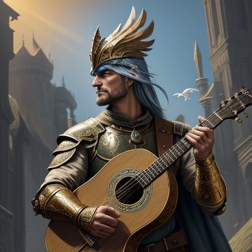 PigeonMan Adventurer with Guitar in D&D Style
