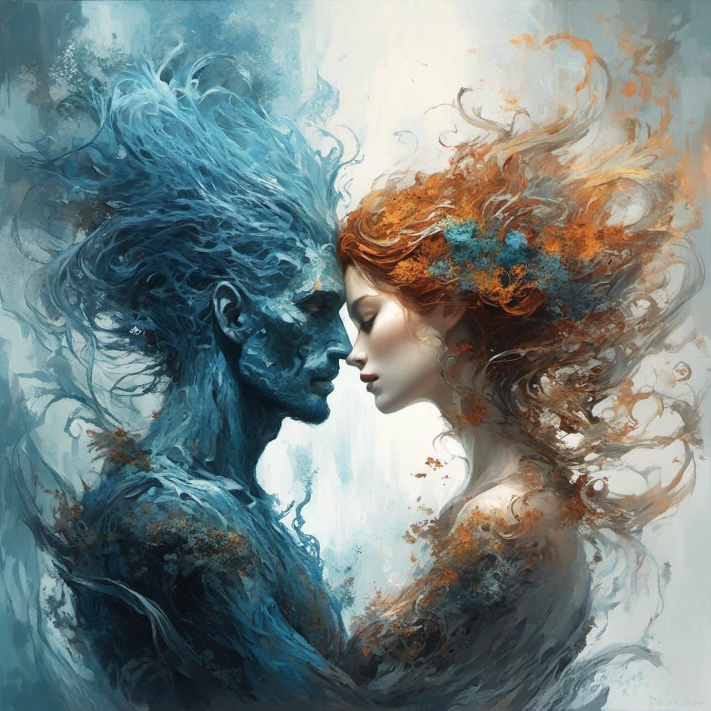 Romantic Scene of Man and Woman