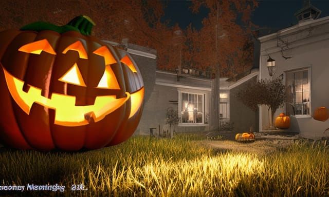 Hyperrealistic Halloween Trick or Treat Scene