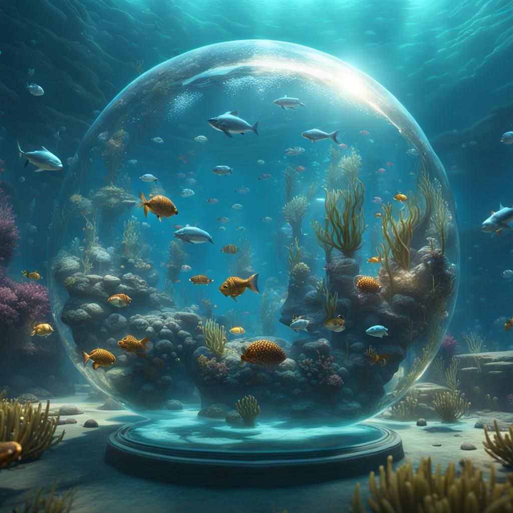 Underwater World in Bubble: 3D Game Cinematic Graphics