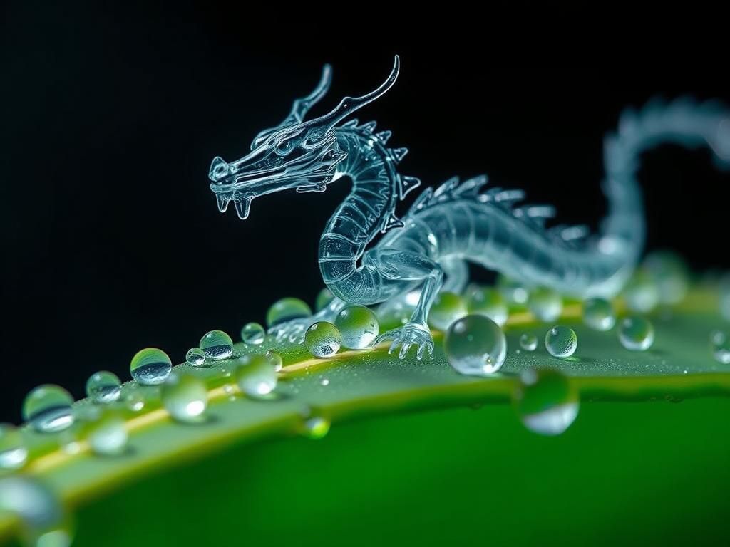 Dewdrop Water Dragons by Macro Photographer