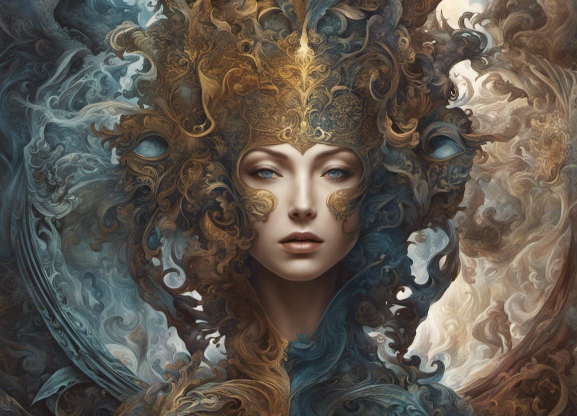 Ethereal Fantasy Illustration: Dichotomy of the Mind