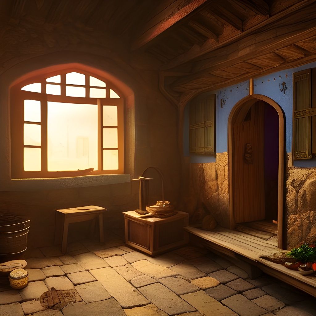 Medieval Peasant House Interior: Fantasy Concept Art
