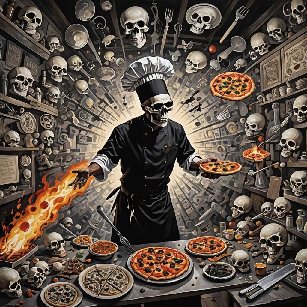 Cubist Death Chef's Mystical Pizza Creation