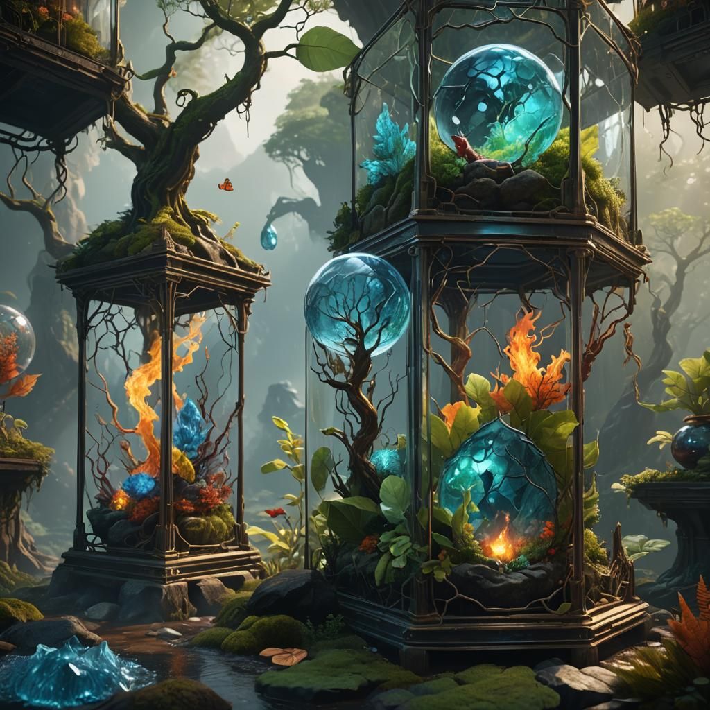 Elements of Nature Trapped: Fantasy Concept Art