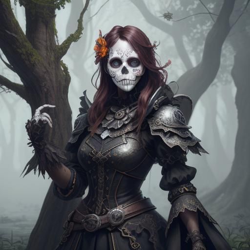 Sugar Skull in a Tree: Deep Color Portrait