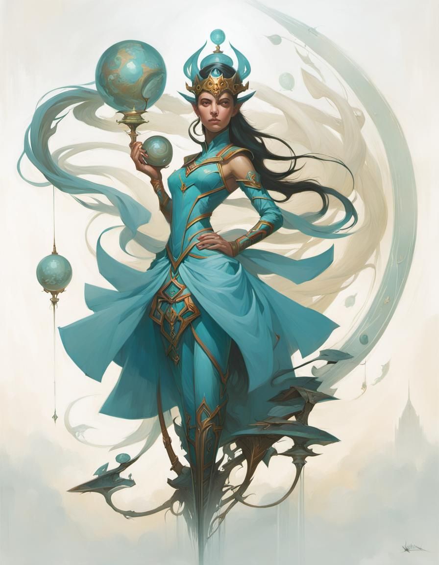 Ethereal Figure in a Fantasy Landscape