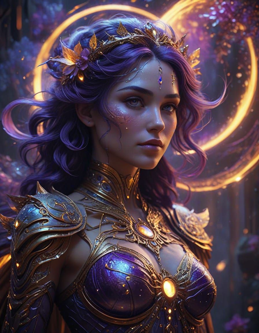 Ethereal Fantasy Queen in Ancient, Iridescent Glory