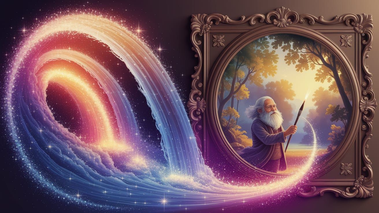 Enchanted Painting of Waterfall Comes Alive