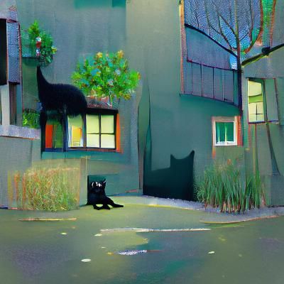 Serene Black Cat Portrait