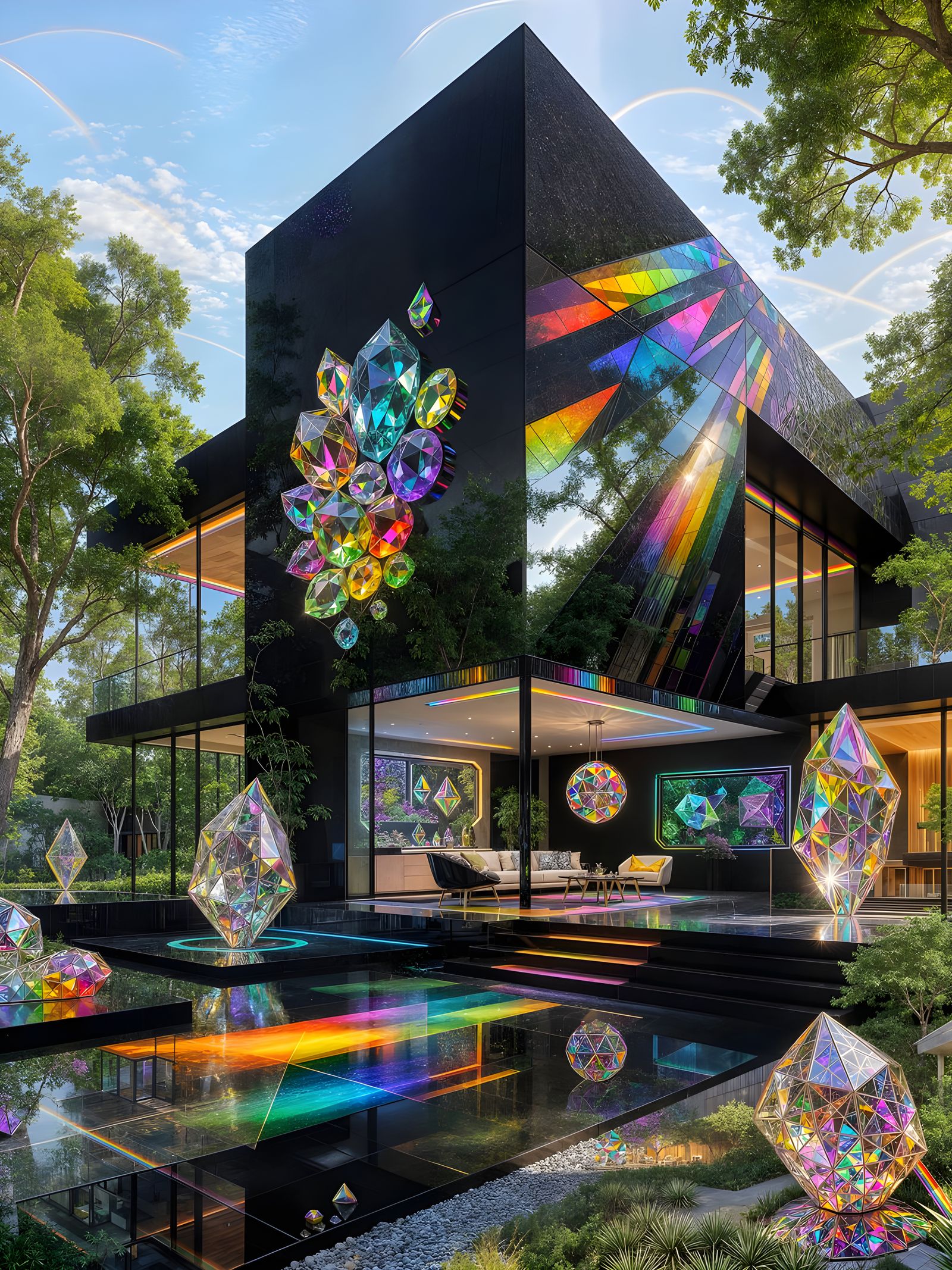 Bejeweled Contemporary Home with Prism Refractions