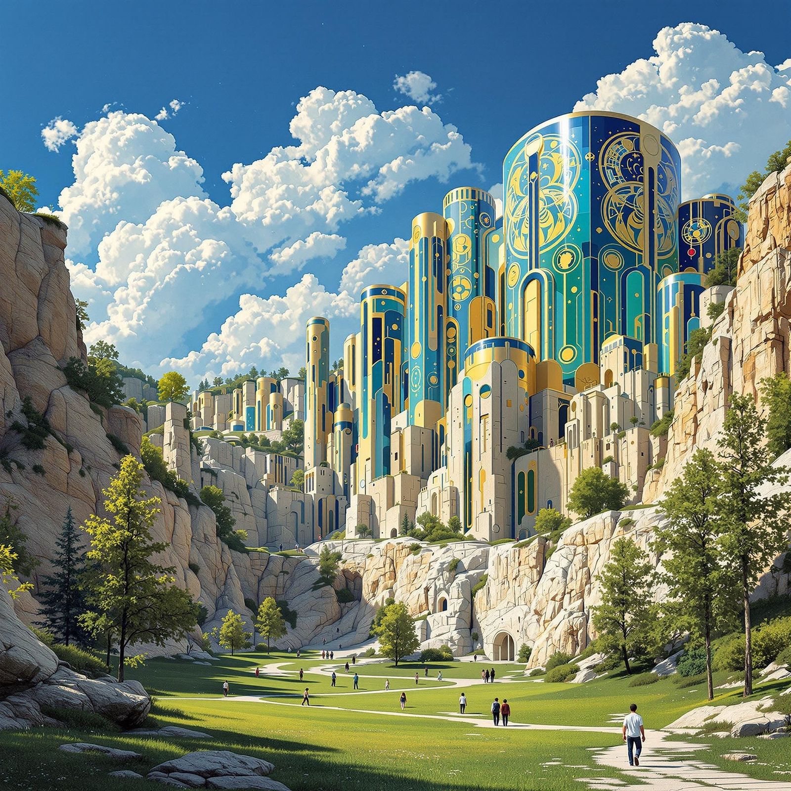 Science Fiction Quarry in Klimt Style