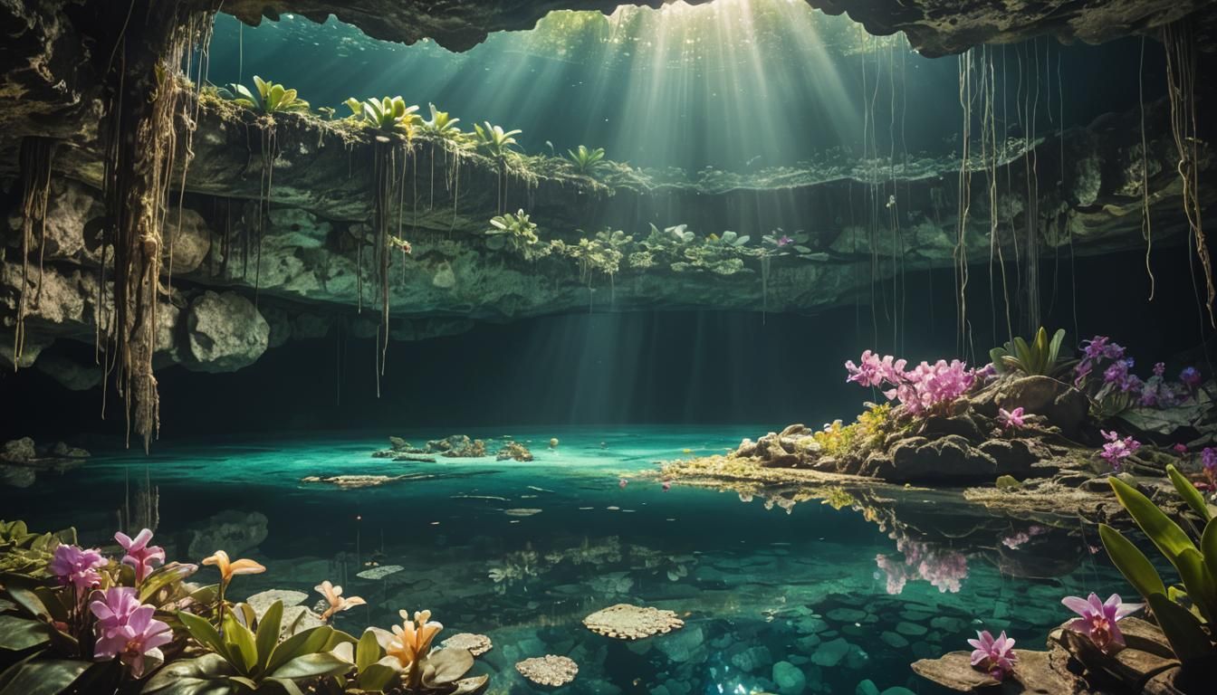 Opal and Orchid Cenote: Cinematic Film Still