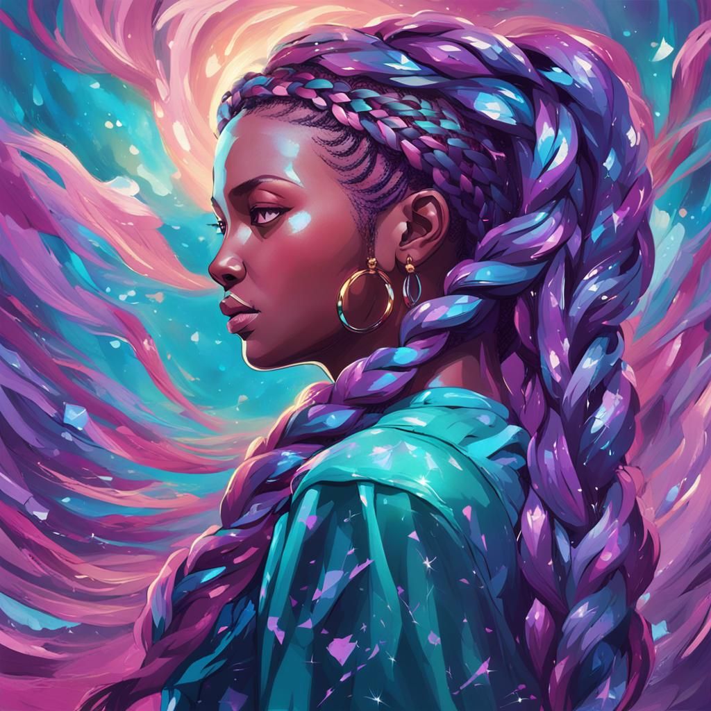 Metallic Woman Glides: A Digital Art Concept