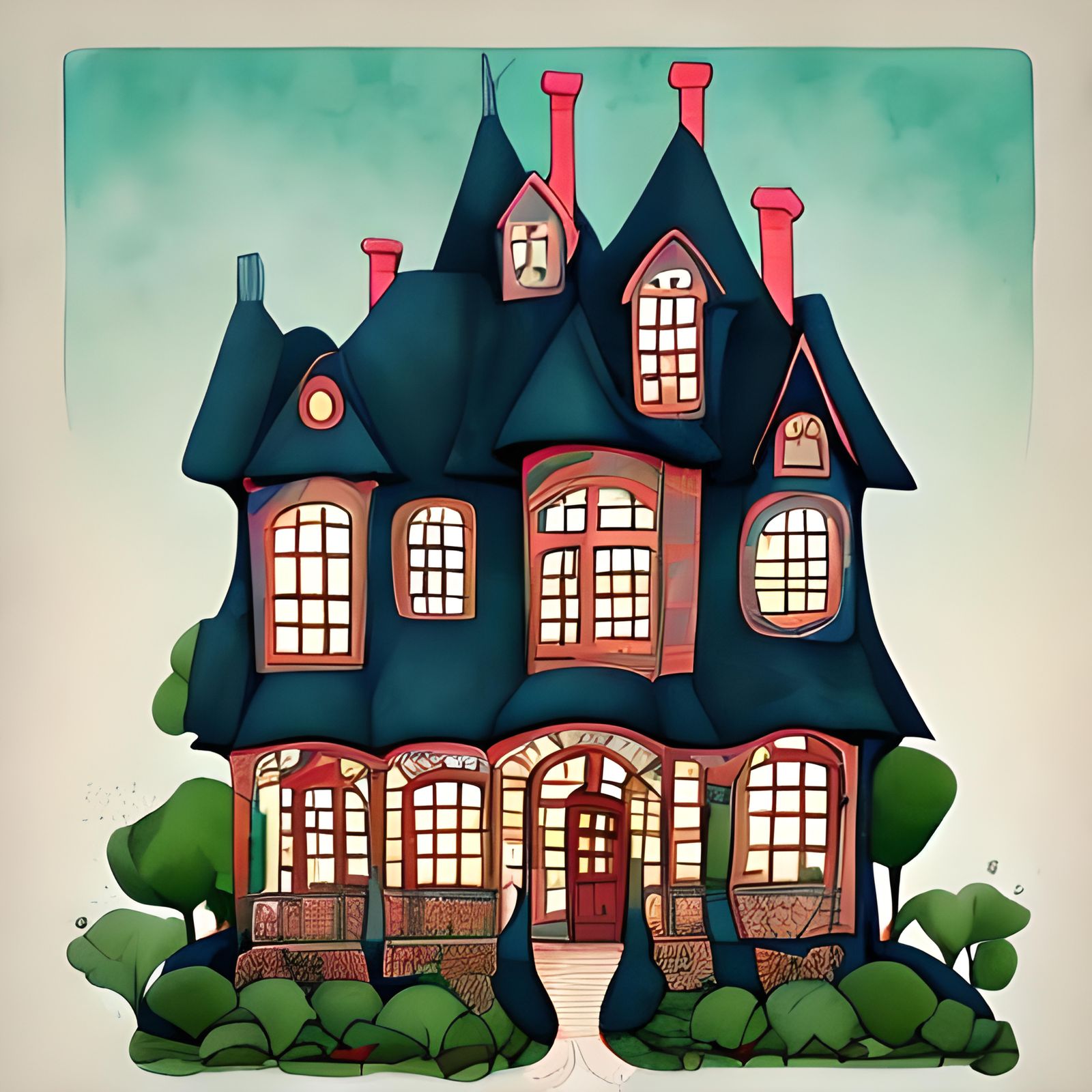 Autumnal House Illustration
