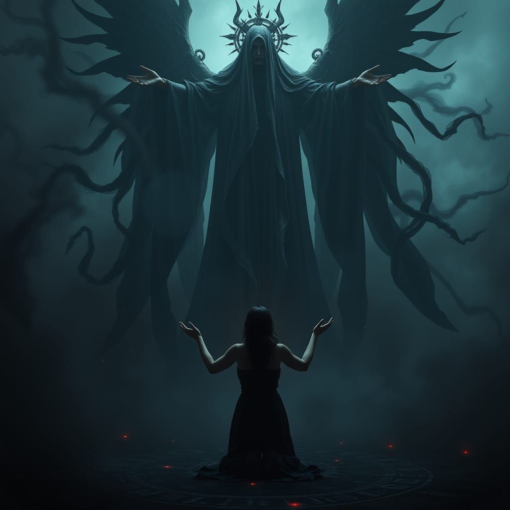 Gothic Goddess in Dark, Divine Worship Style