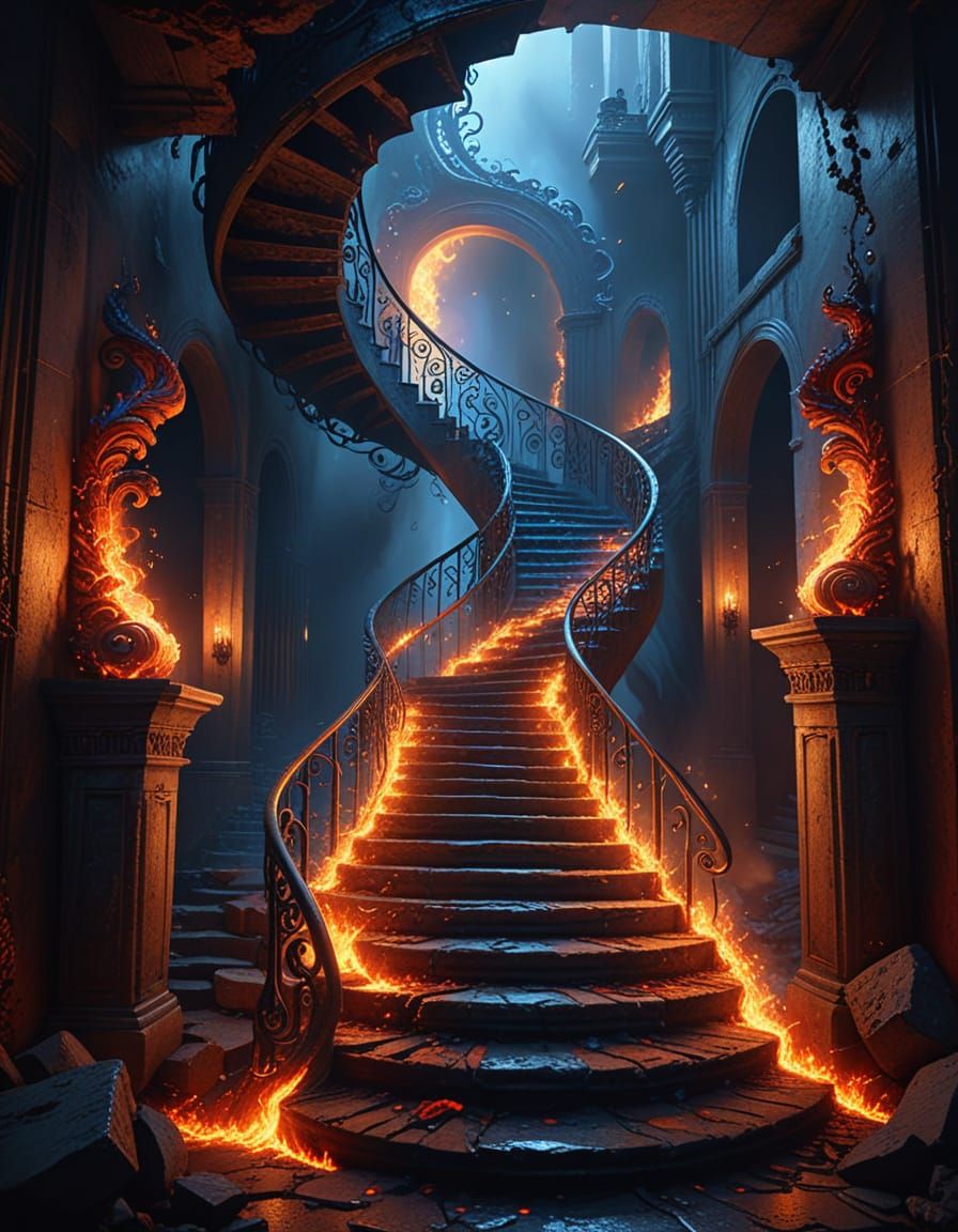 Surreal Stairway to Heaven: A Digital Masterpiece