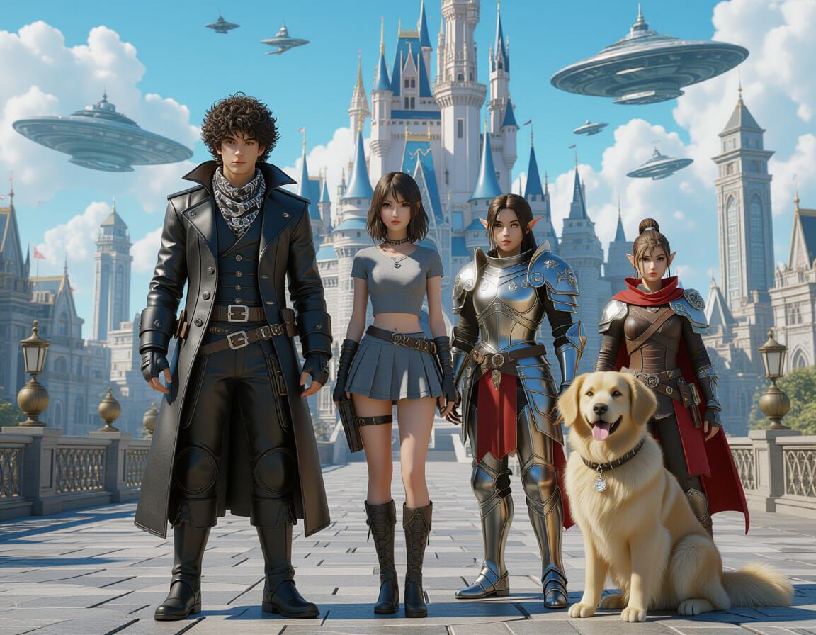 Fantasy Kingdom With Heroes in 3D Anime Style
