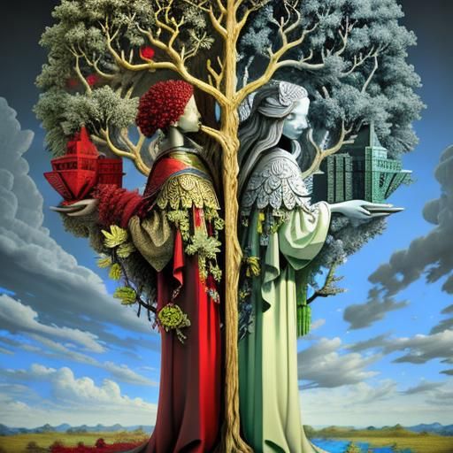 Detailed 3D Render of the Tree of Knowledge