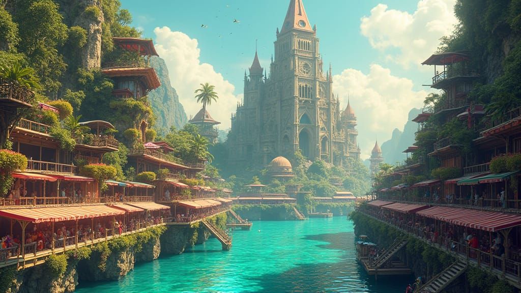 Coral Cathedral in Sunlit Turquoise Lagoon