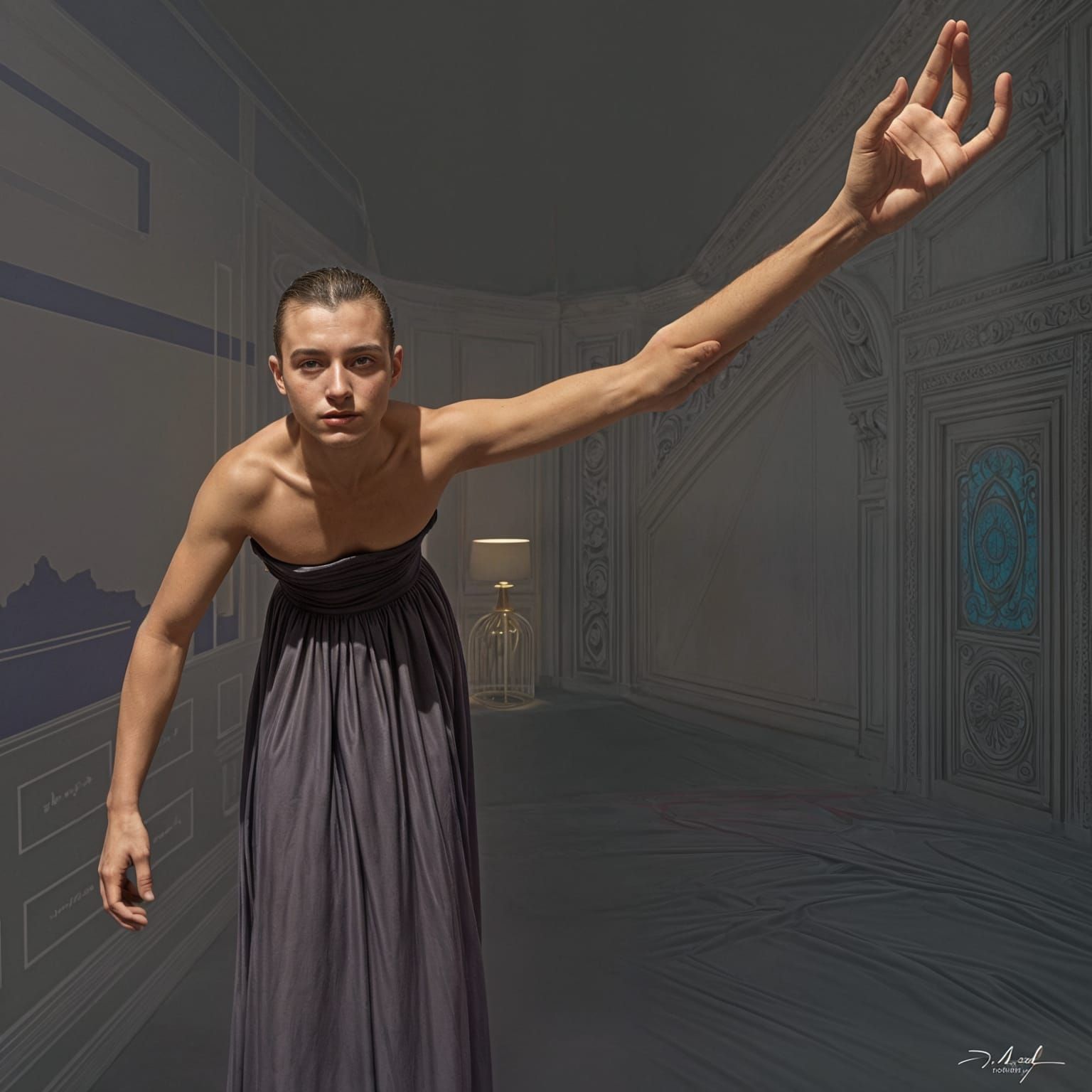 Loyal Servant with Shadows in Triadic Colors