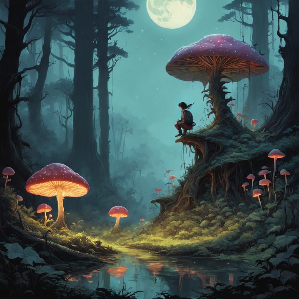 Enchanted Faerie Amidst a Lush, Hyperrealistic Forest