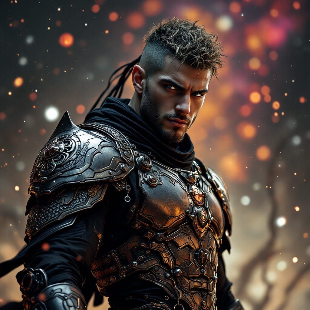 Heroic Gay Space Ninja in Ornate High-Tech Armor