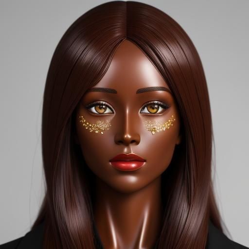 Beautiful Chocolate Woman Sculpting Cheese: Hyperrealistic