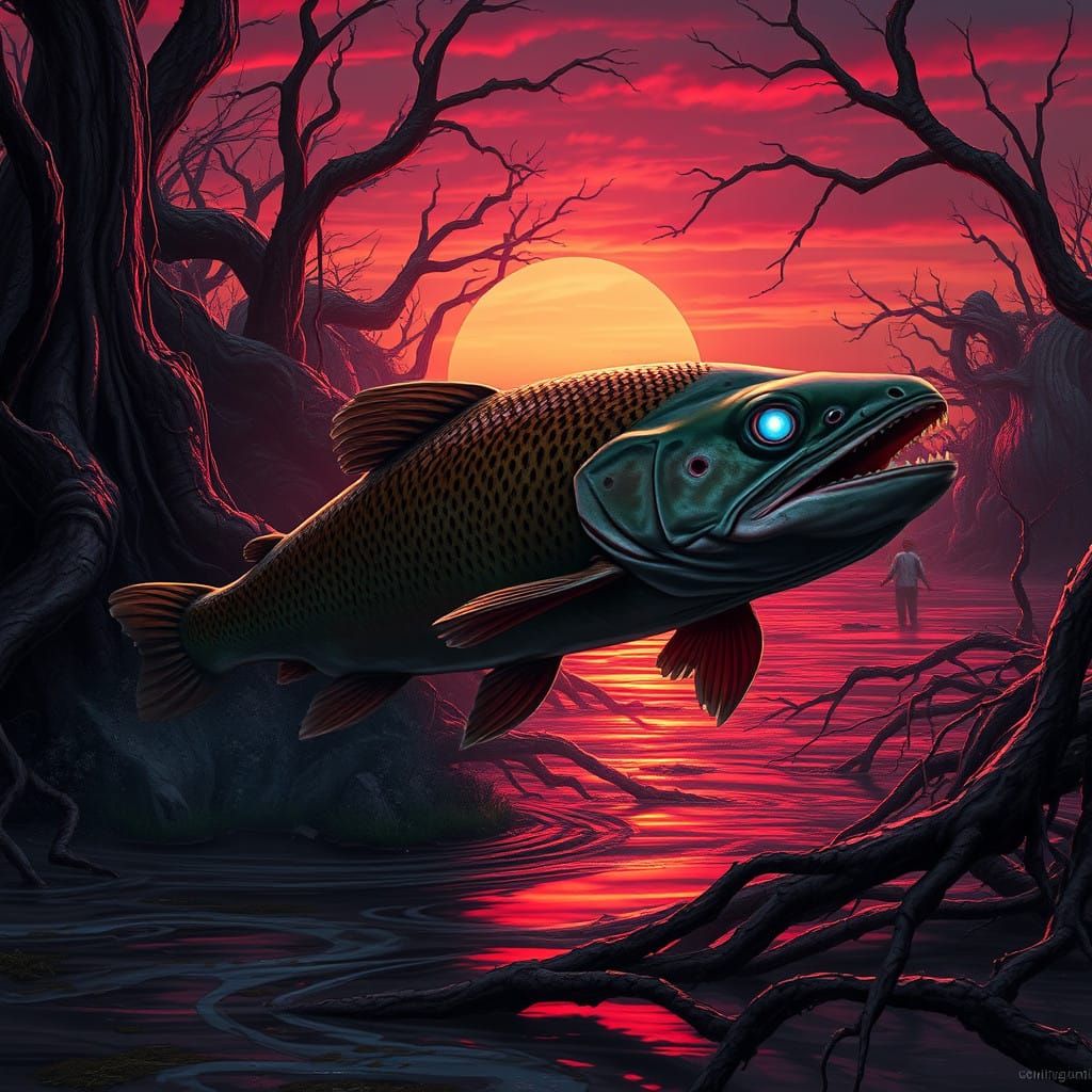 Undead Brown Trout Emerges in Post-Apocalyptic Sunset