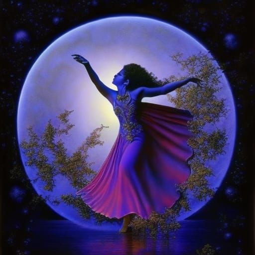 Josephine Wall dancing in the moonlight 3ds Max Zdzisław Beksiński by Greg Rutkowski 64 megapixels