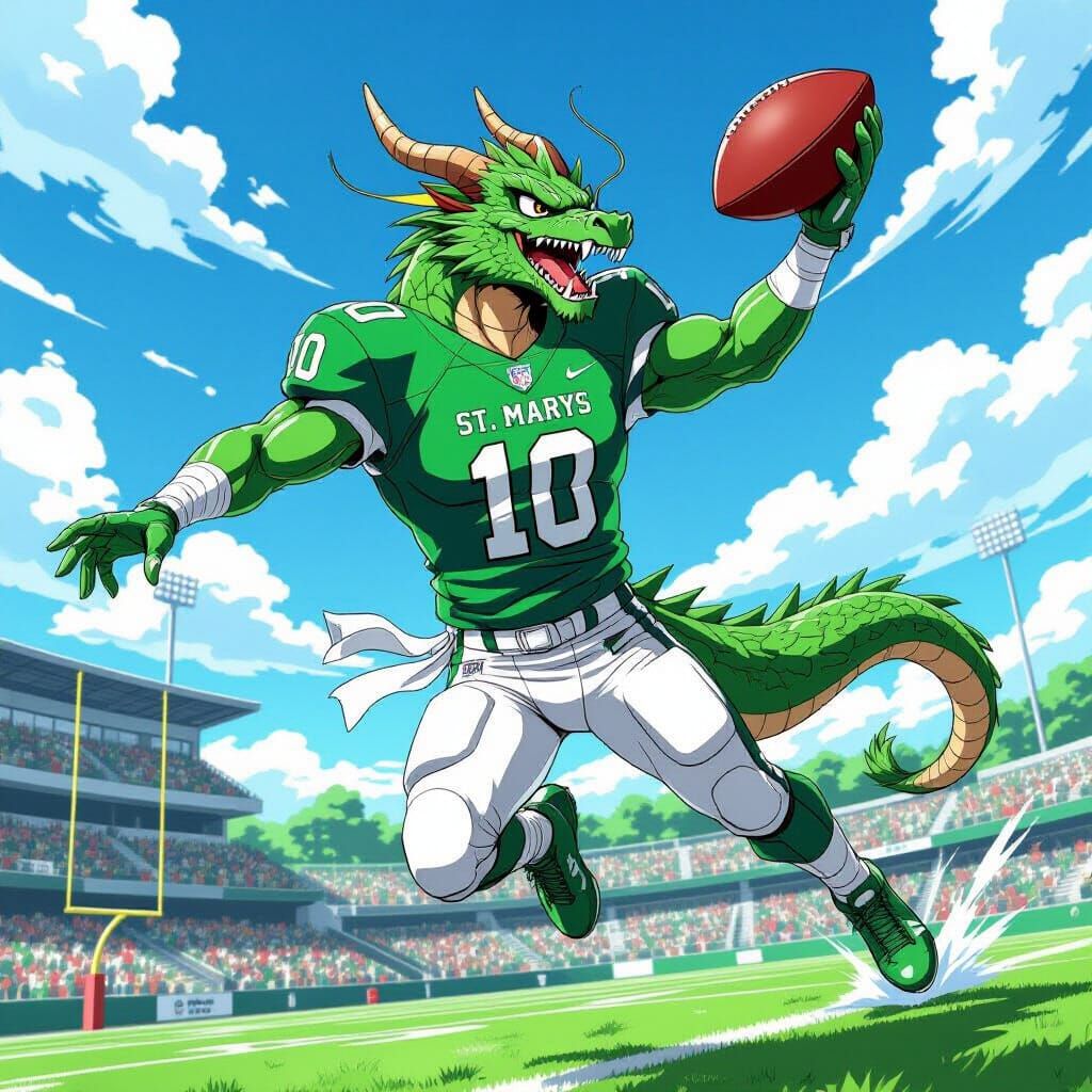 Green Dragon Scores Touchdown in Manga Style