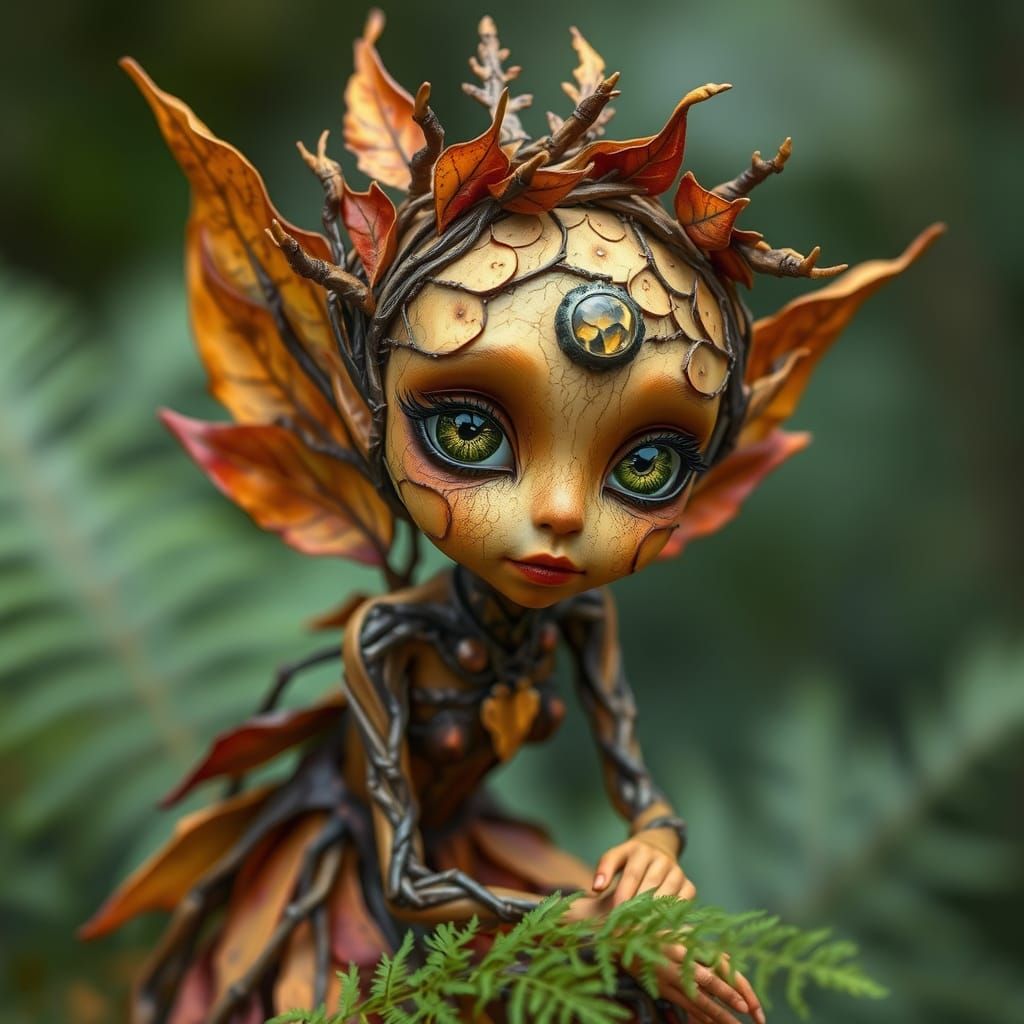 Delicate Autumn Fairy in Earthy Woodland Style