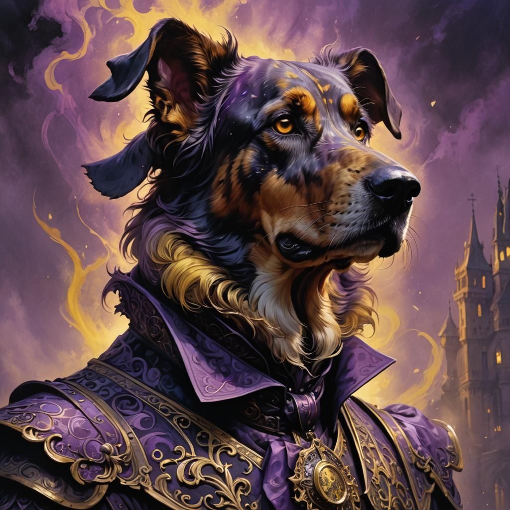 Hound of Baskervilles in Baroque Art Nouveau Style