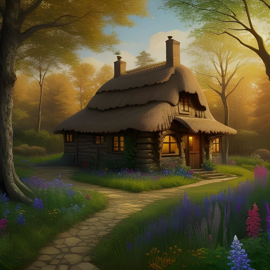 Whimsical Rustic Cottage in Detailed 3D Render