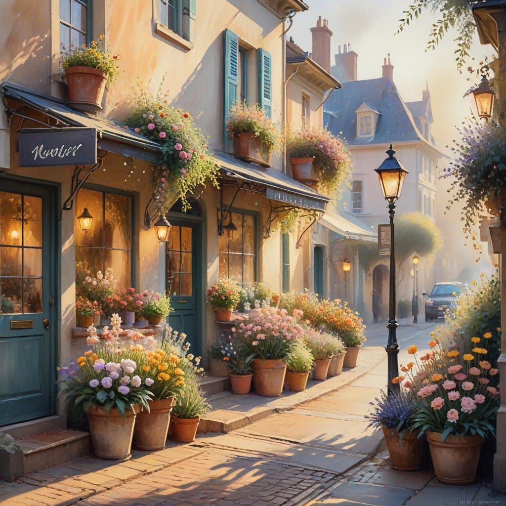 Whimsical Florist Shop in Soft Focus