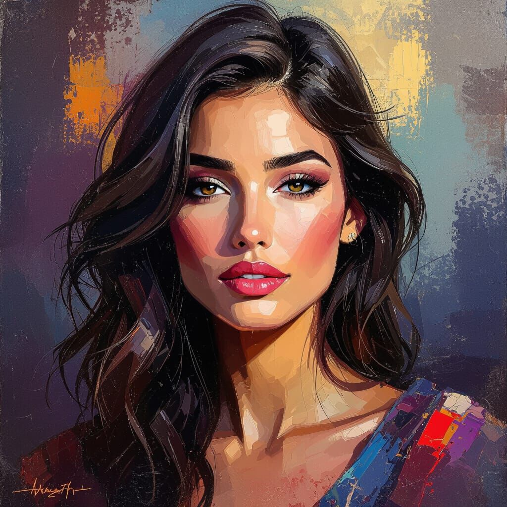 Acrylic Digital Painting with Textured Brushstrokes