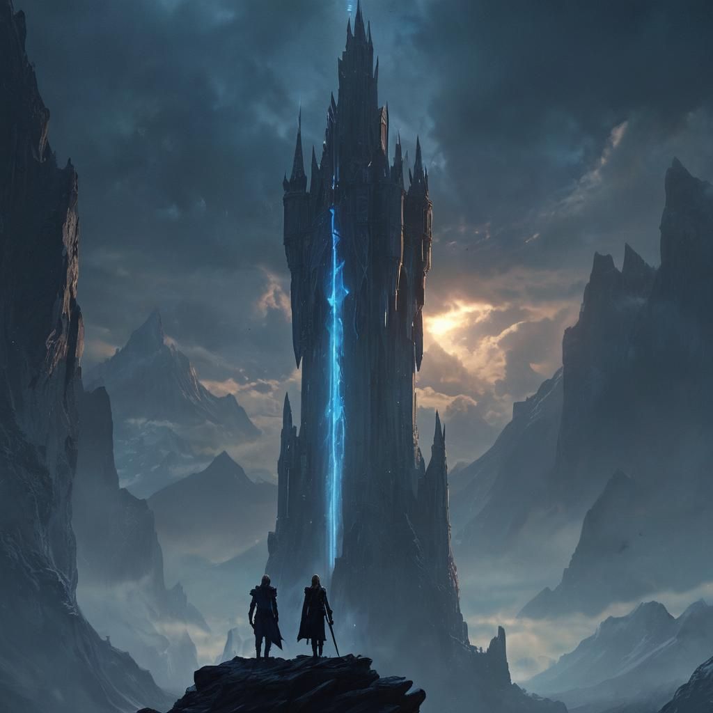 Epic Elf and Tower in Digital Matte Painting