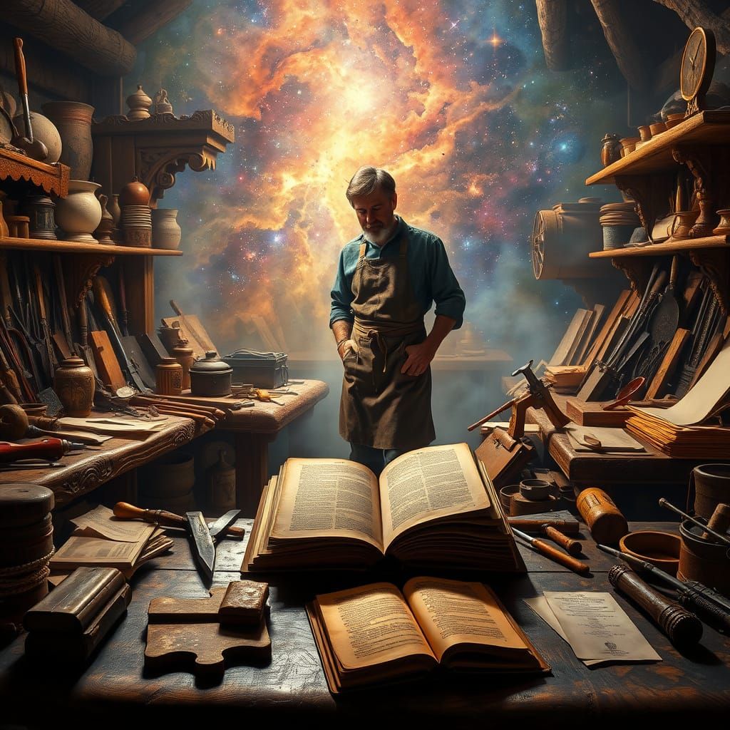 Master Craftsman in Celestial Workshop