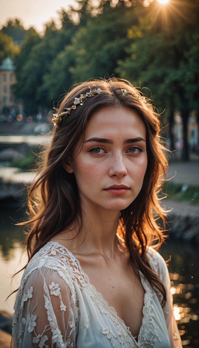 Sad Angel: Professional Photography of Woman by River