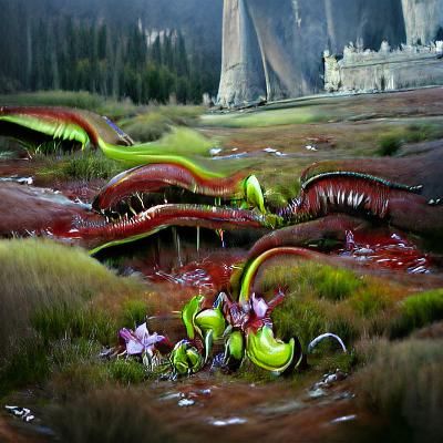 Carnivorous Plants Feast in Hyperdetailed Landscape