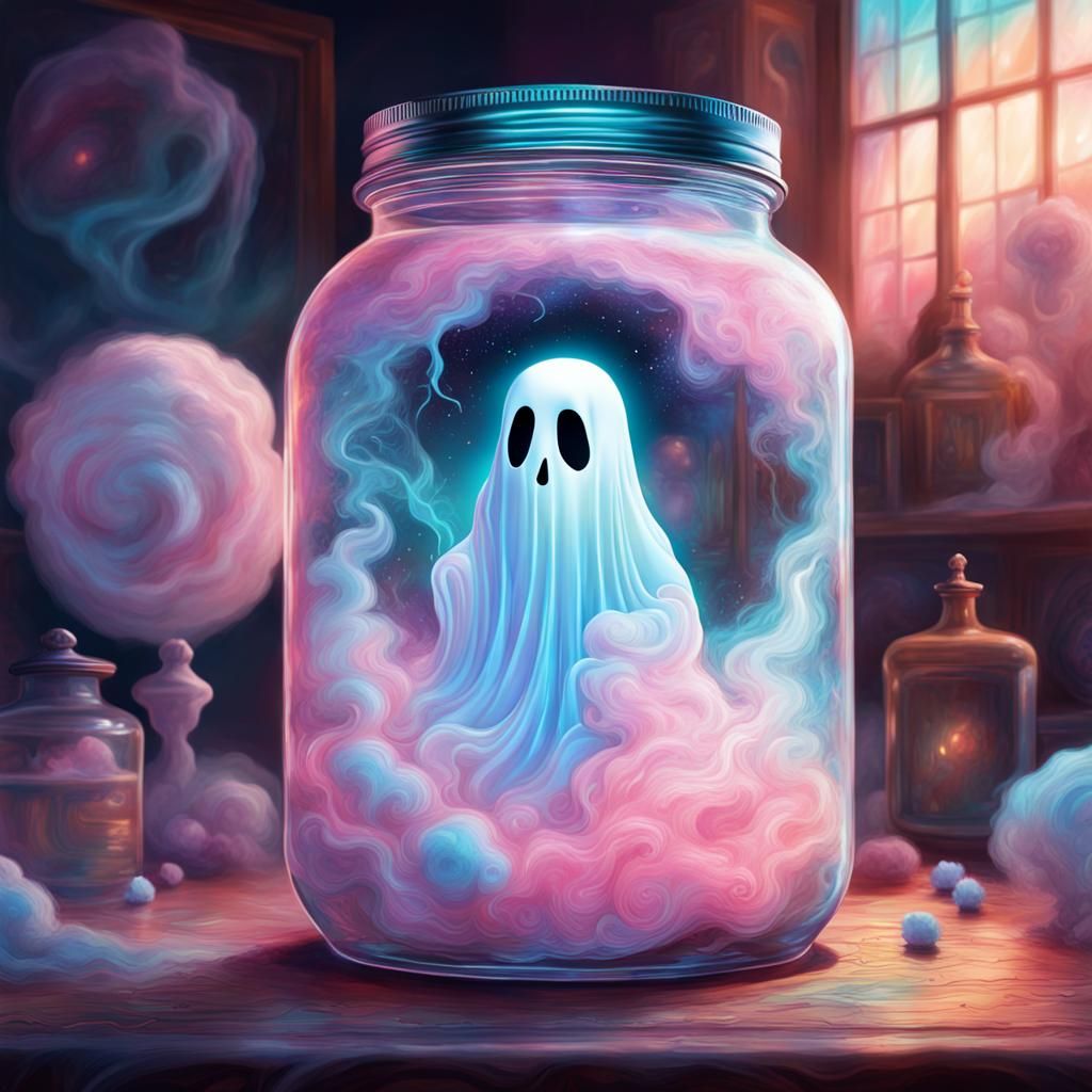 Ghost in a Jar Enjoys Cotton Candy
