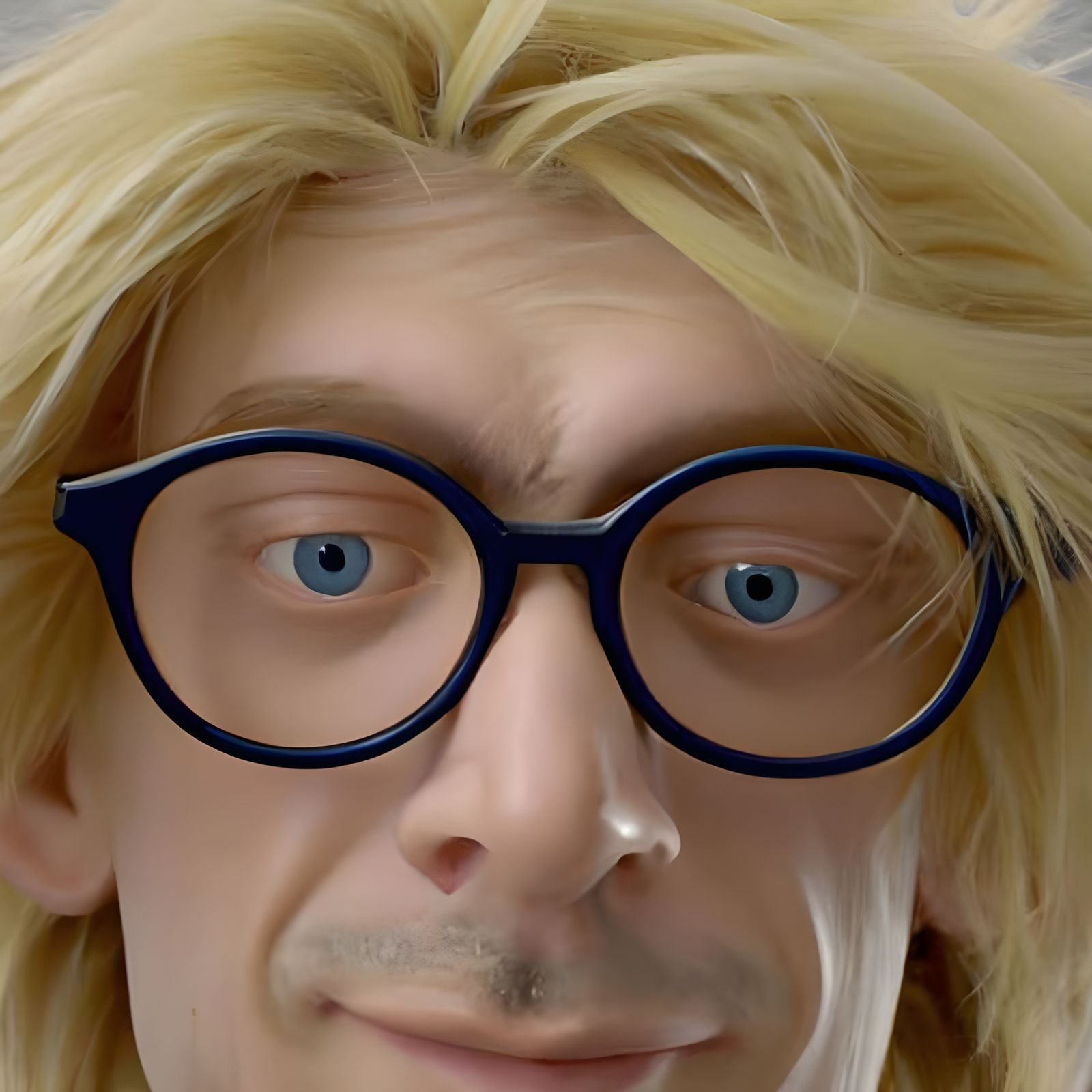 Hyperrealistic Muppet Man with Glasses